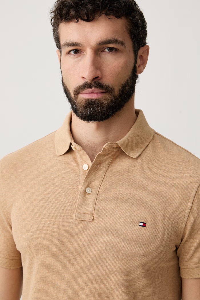 Tommy Hilfiger polo tričko pánske béžová MW0MW17771..