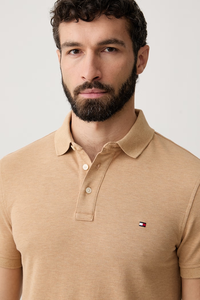 Tommy Hilfiger polo tričko pánske béžová MW0MW17771..