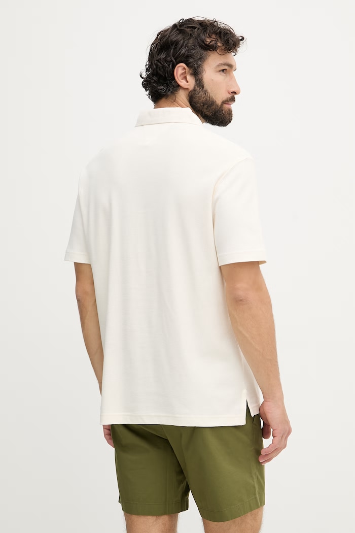 Oblečenie Tommy Hilfiger polo tričko pánske bavlnené MW0MW42740 béžová