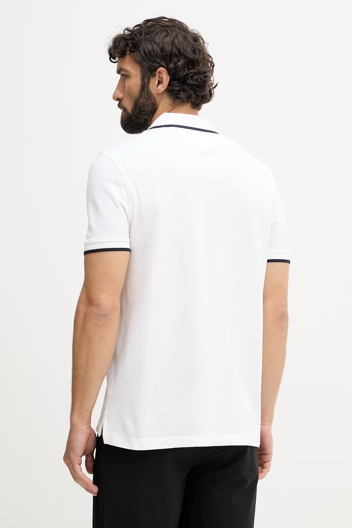 Îmbrăcăminte Tommy Hilfiger polo pentru bărbați, din bumbac MW0MW42748 alb