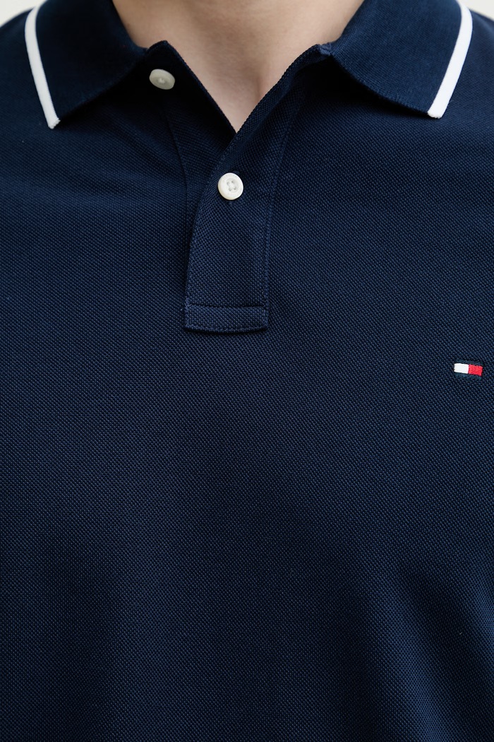 Tommy Hilfiger polo męskie bawełniane MW0MW42748 granatowy