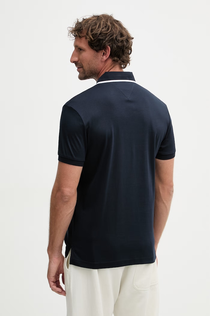 Îmbrăcăminte Tommy Hilfiger Polo bărbați bumbac MW0MW43144 bleumarin