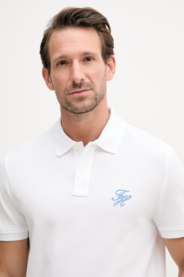 Tommy Hilfiger polo tričko pánske bavlnené SUMMER biela MW0MW43046