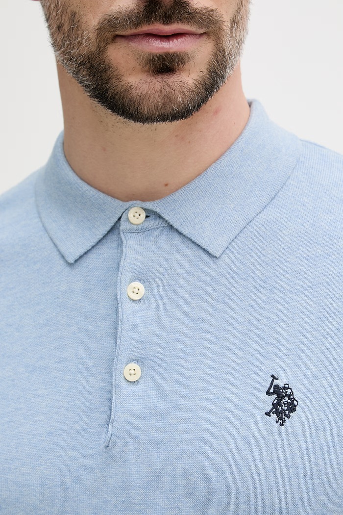 U.S. Polo Assn. polo męskie bawełniane COMBED SS MUP3709 niebieski