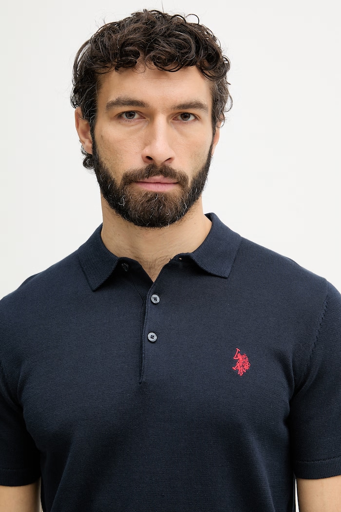 U.S. Polo Assn. polo męskie bawełniane COMBED SS granatowy MUP3709