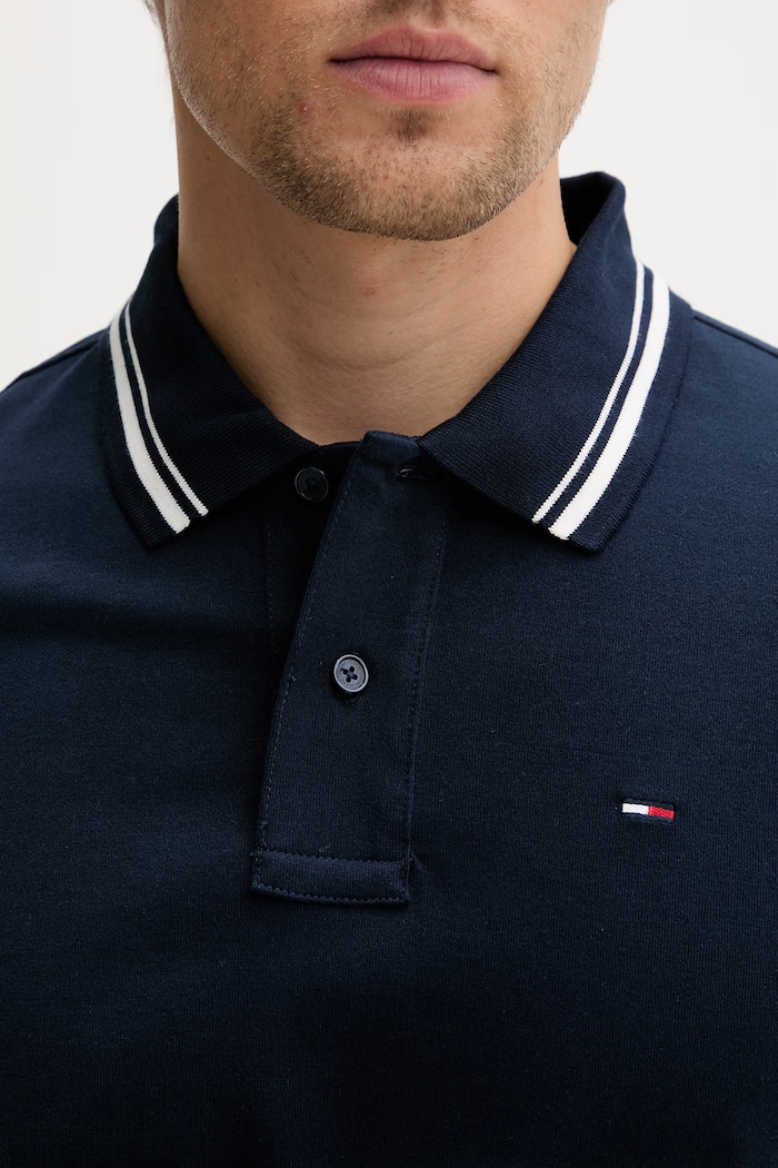 Tommy Jeans polo pentru bărbați, din bumbac DM0DM22700 bleumarin