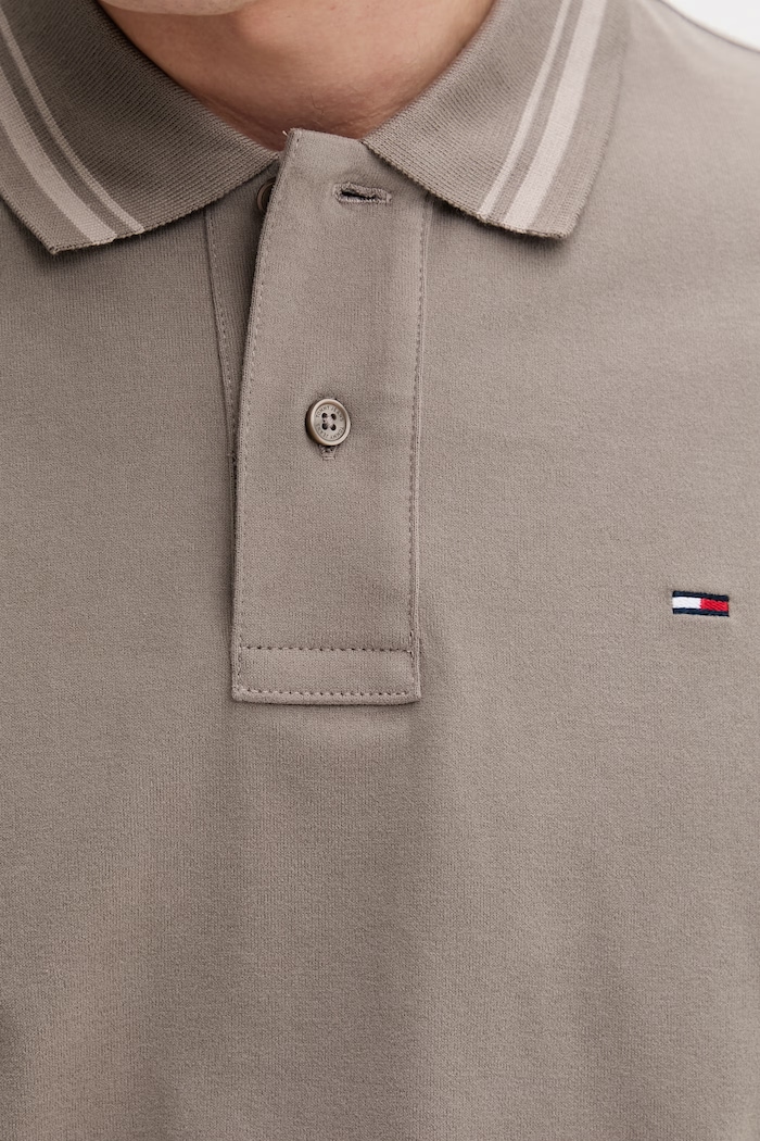 Tommy Jeans πόλο ανδρικό βαμβακερό DM0DM22700 καφέ