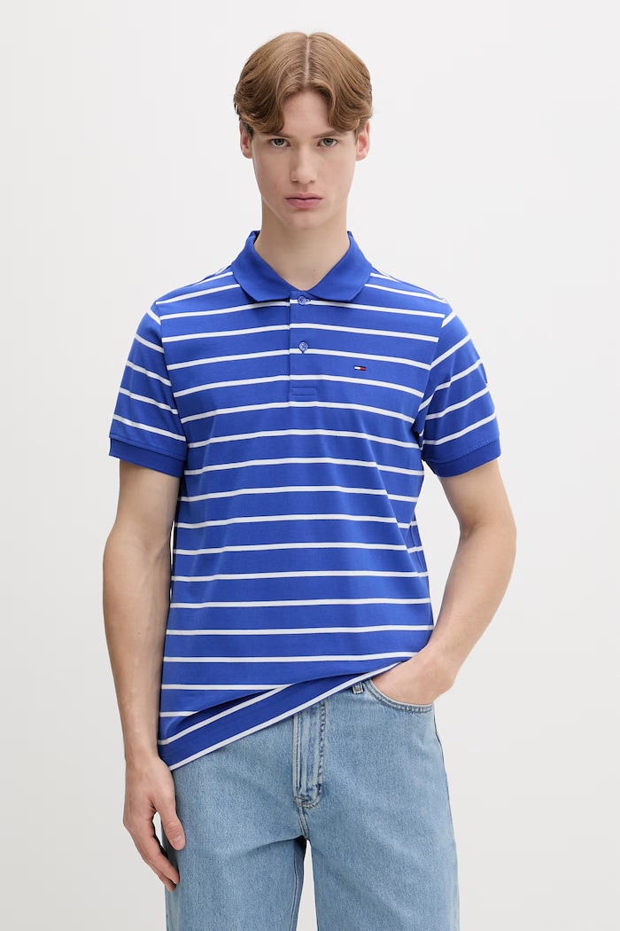 Tommy Jeans polo pentru bărbați, din bumbac albastru DM0DM22708