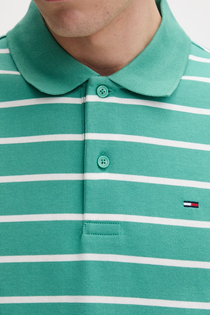 Tommy Jeans polo tričko pánske bavlnené zelená DM0DM22708