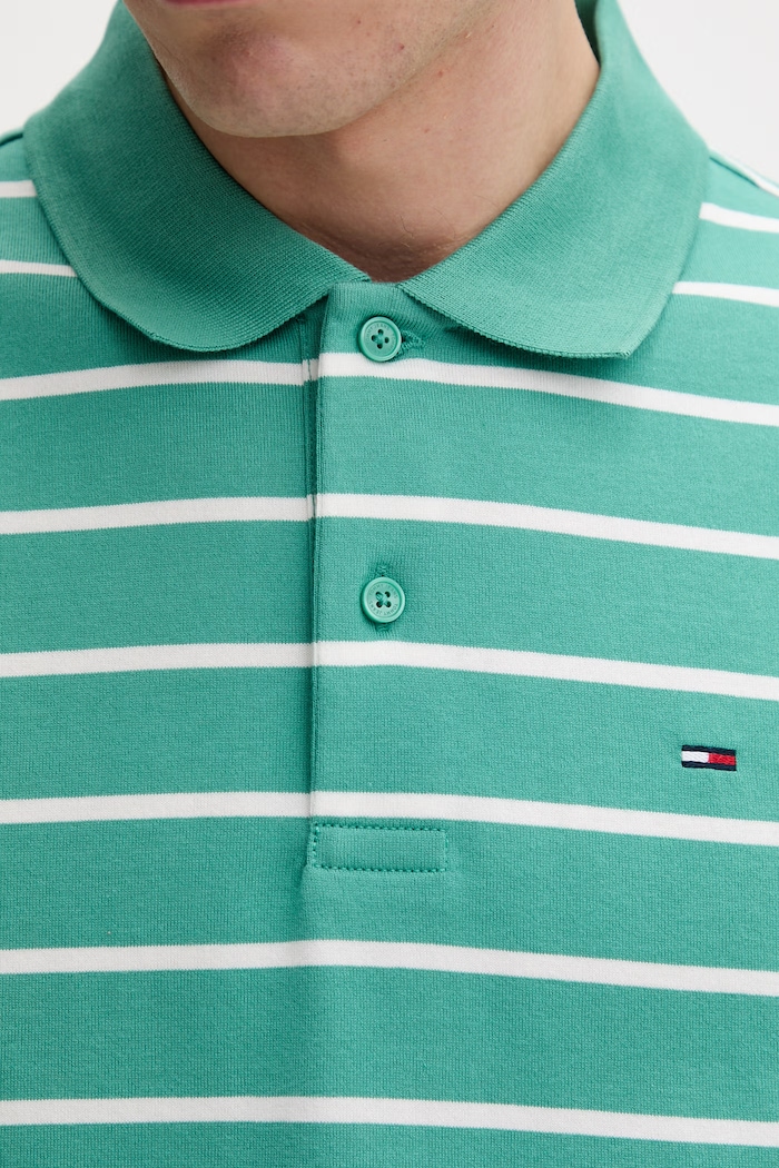 Tommy Jeans polo tričko pánske bavlnené zelená DM0DM22708