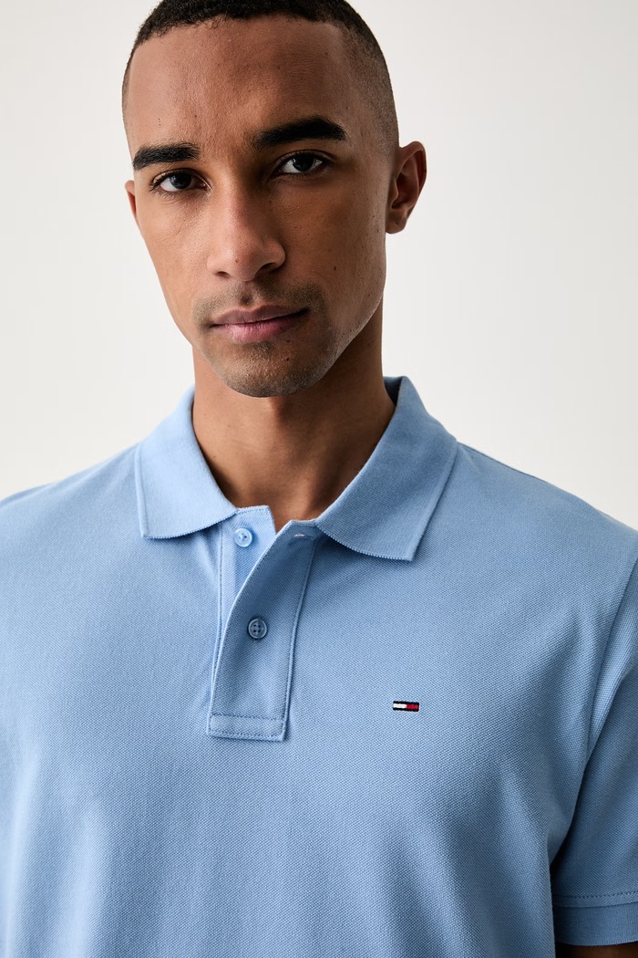 Tommy Jeans polo pánské bavlněné modrá DM0DM22711