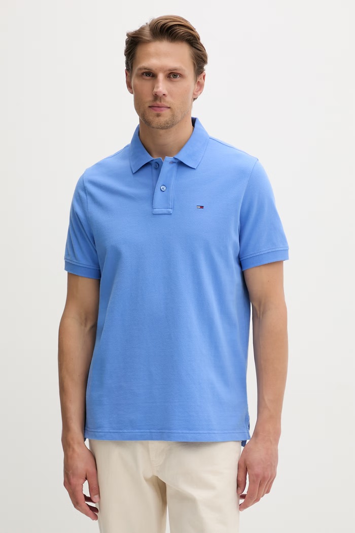 Tommy Jeans polo pentru bărbați, din bumbac albastru DM0DM22711