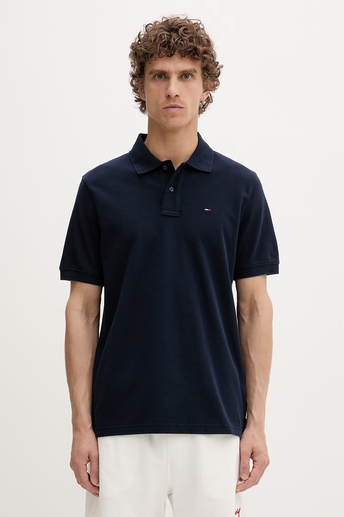 Tommy Jeans póló férfi pamut sötétkék DM0DM22711