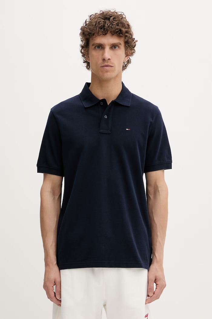 Tommy Jeans póló férfi pamut sötétkék DM0DM22711