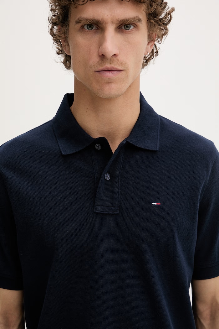 Tommy Jeans póló férfi pamut sötétkék DM0DM22711