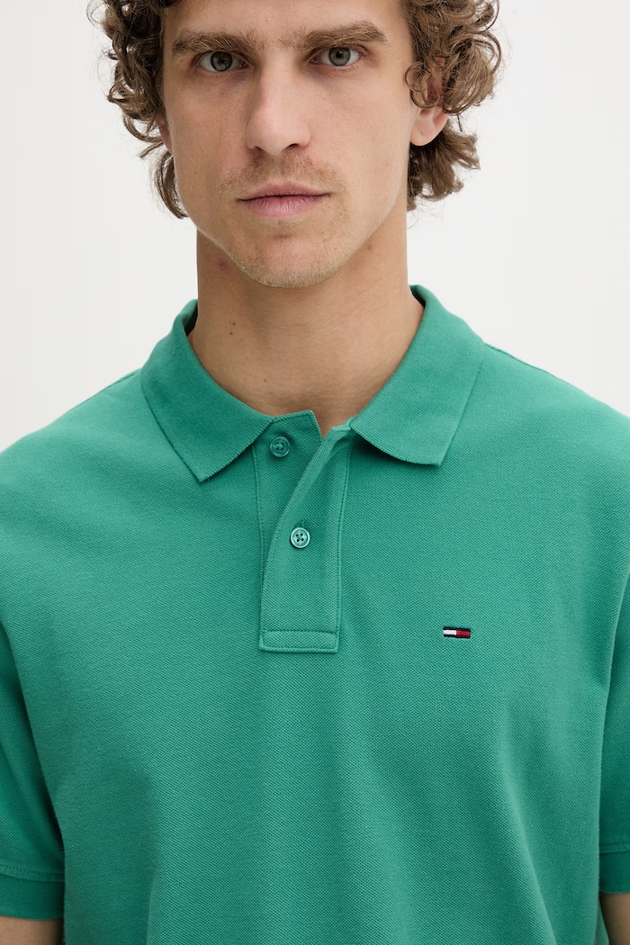 Tommy Jeans polo tričko pánske bavlnené zelená DM0DM22711