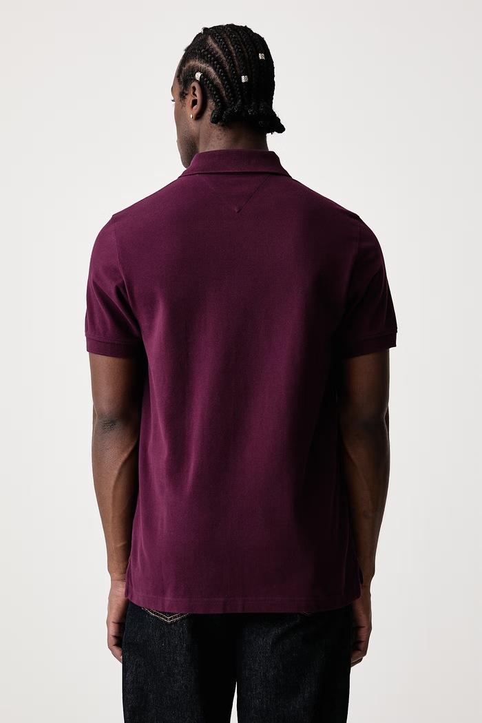 Odzież Tommy Jeans Polo męskie bawełniane DM0DM22711 bordowy