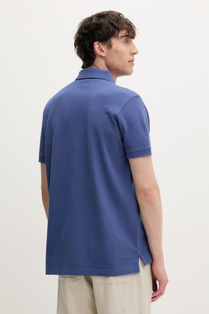 Ρούχα Tommy Jeans πόλο ανδρικό βαμβακερό DM0DM22711 μπλε