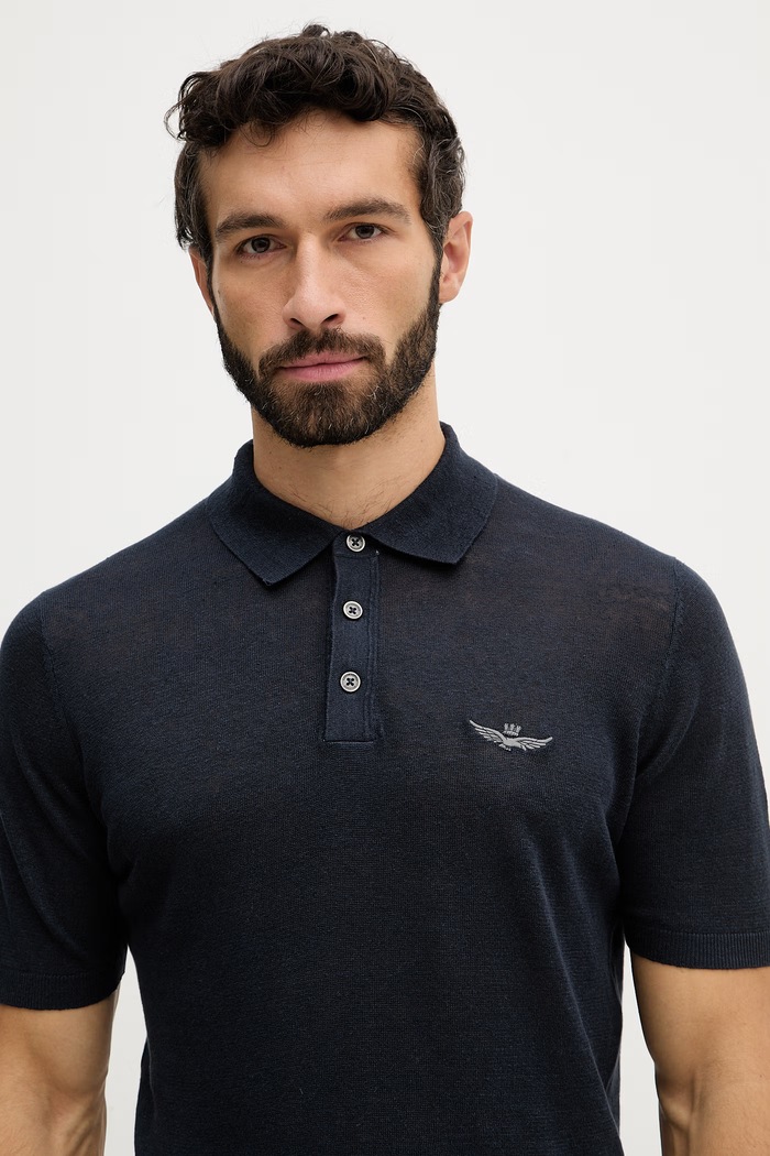 Ľanové polo Aeronautica Militare tmavomodrá MA1625UL00935