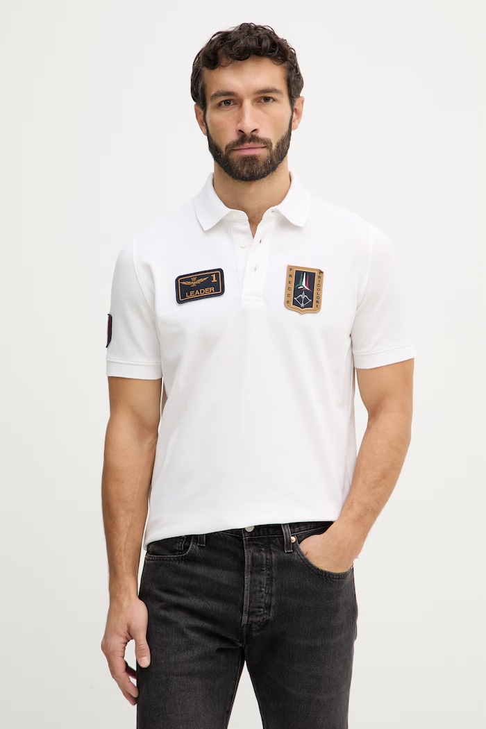 Aeronautica Militare tricou polo regular bej PO1927UP00191