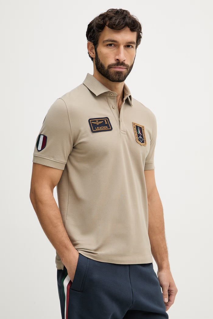 Aeronautica Militare polo regular zielony PO1927UP00191