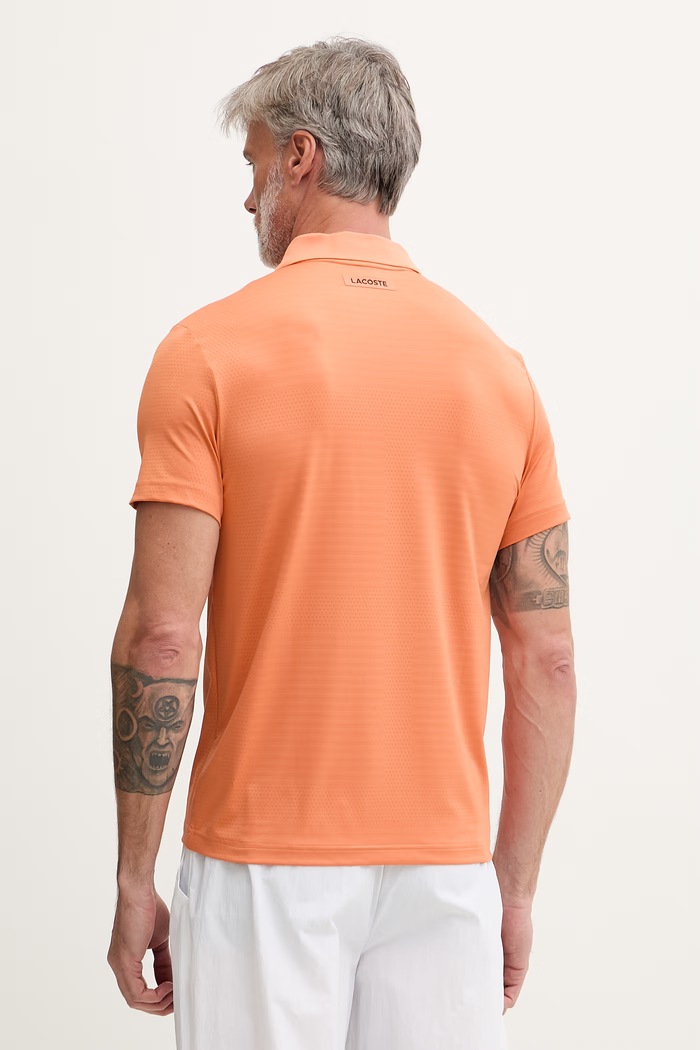 Oblačila Lacoste polo majica moška DH9992 oranžna