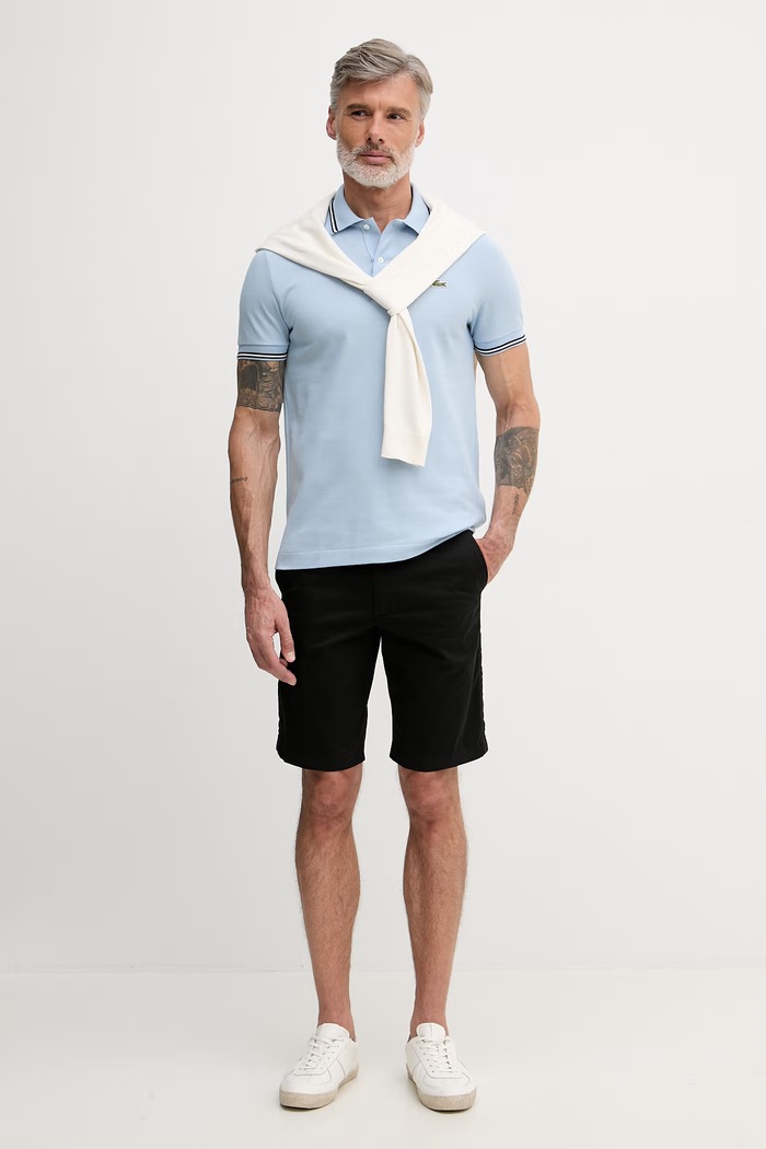 Lacoste pánske bavlnené polo tričko PH9875 modrá SS26