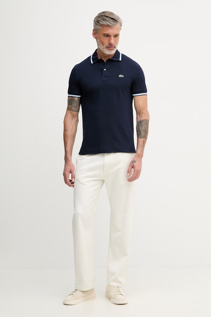 Lacoste pánske bavlnené polo tričko PH9875 tmavomodrá SS26