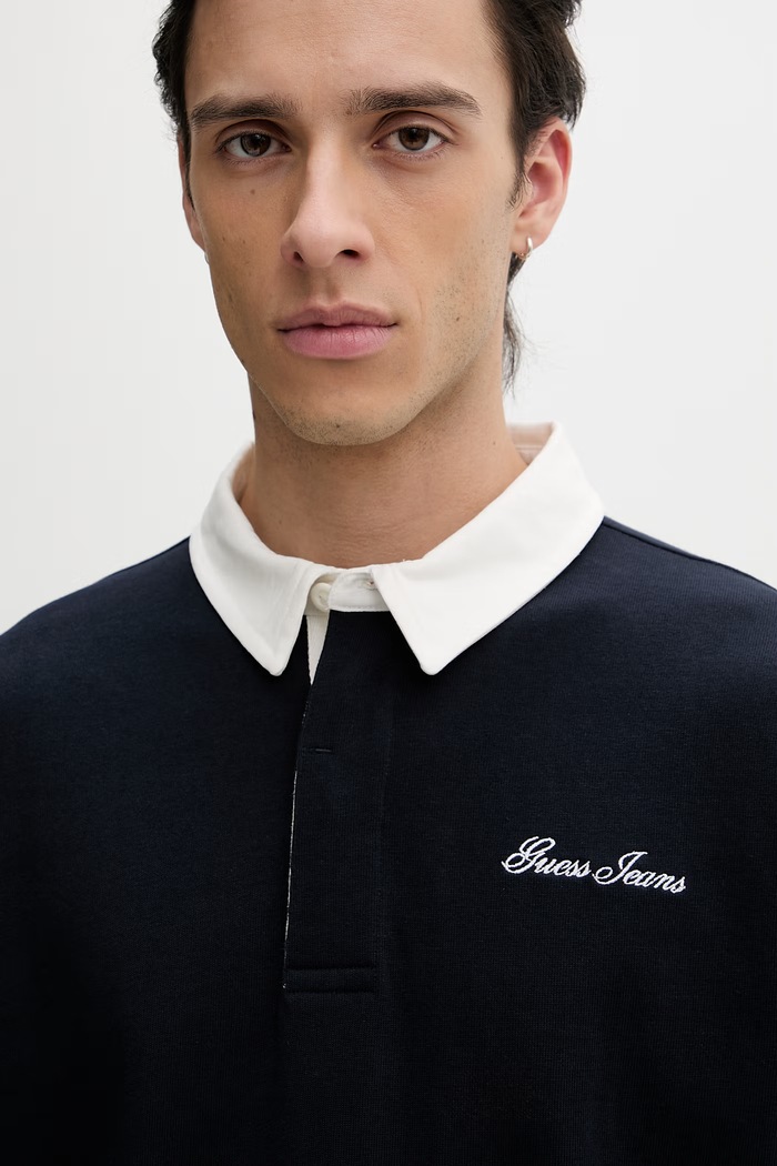 Guess Jeans polo bărbătesc bumbăcesc bleumarin M6GP13.KCYM1