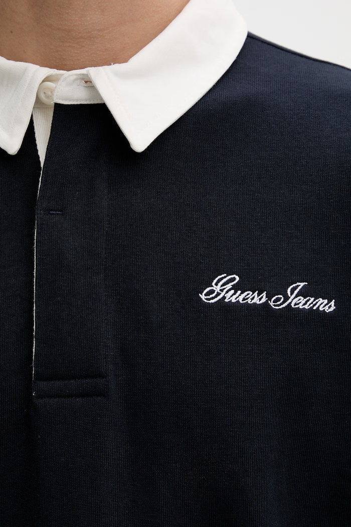 Guess Jeans polo bărbătesc bumbăcesc M6GP13.KCYM1 bleumarin