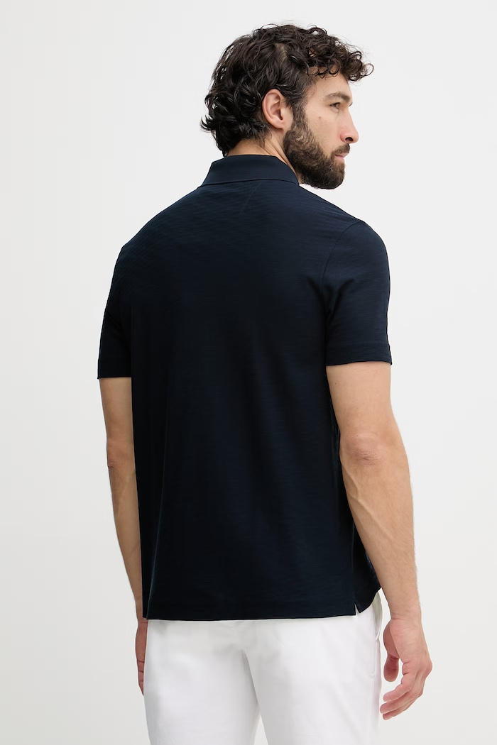 Ρούχα BOSS πόλο ανδρικό βαμβακερό Pack 189 50567204 σκούρο μπλε