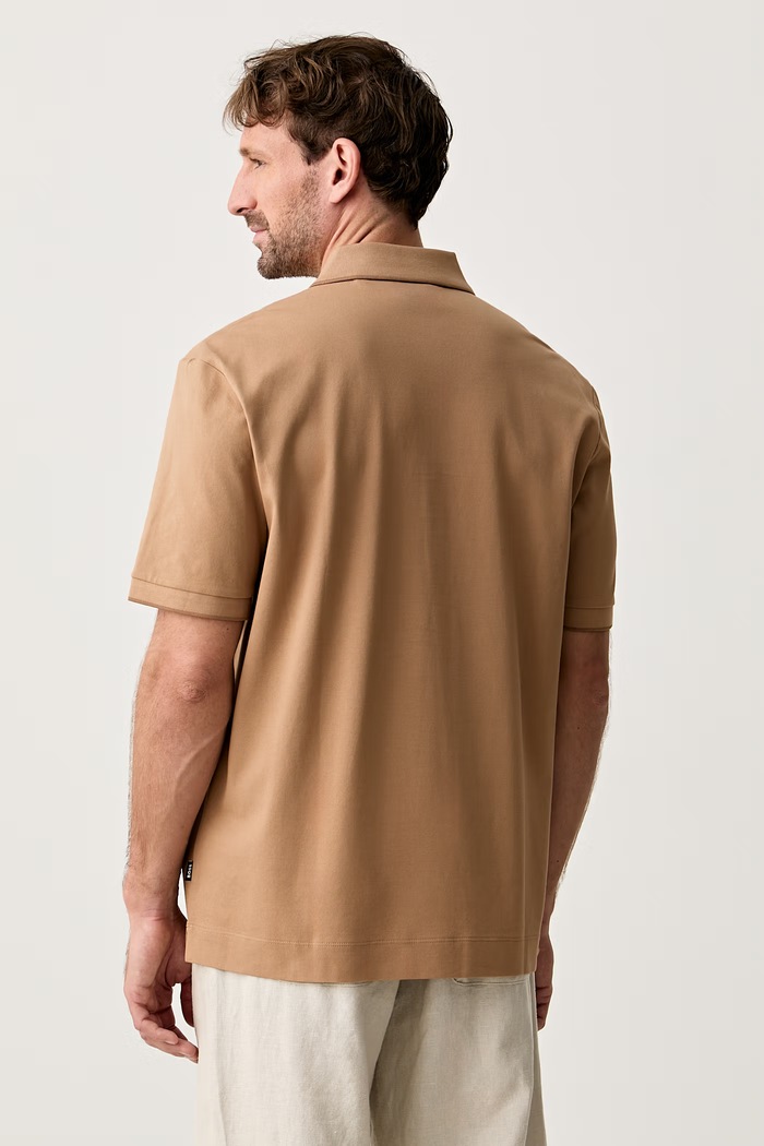 Oblečení BOSS polo pánské bavlněné Parris 80 50567874 béžová
