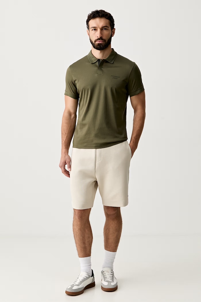 BOSS Green polo męskie bawełniane BOSS X PORSCHE 50559801 zielony SS26