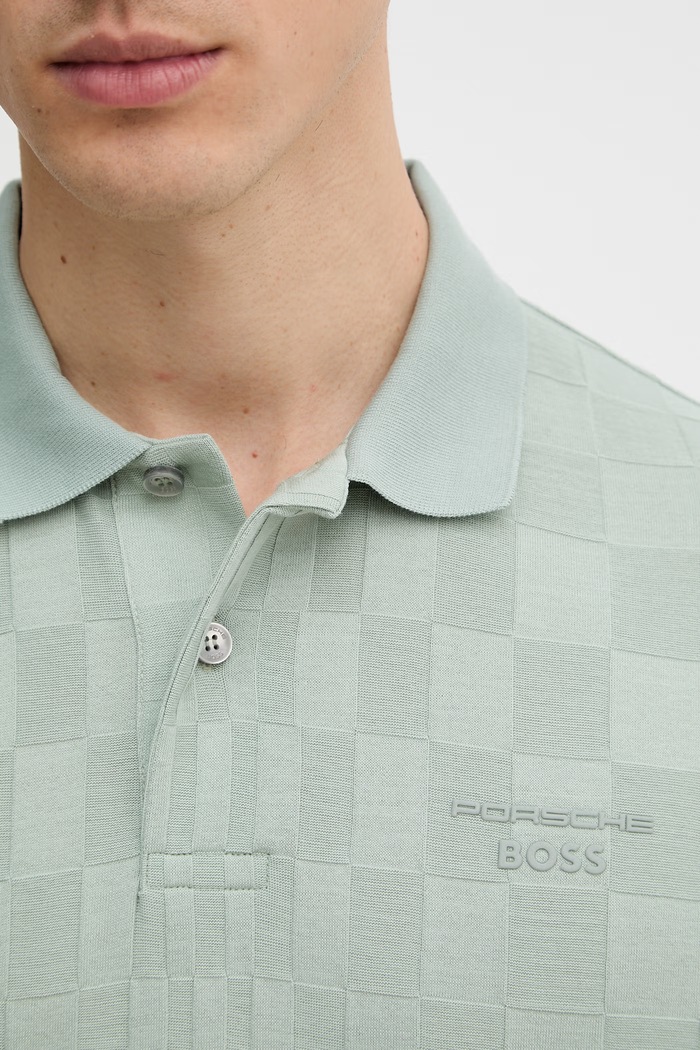 BOSS Green Polo bărbați din bumbac BOSS X PORSCHE 50559802 verde