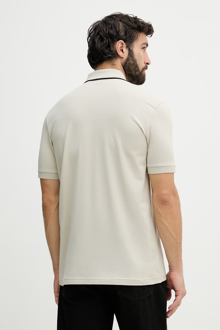 Oblačila BOSS Green polo majica moška bombažna z elastanom 50555698 bež
