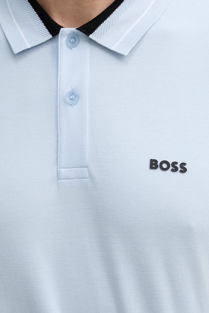 BOSS Green polo bărbătesc din bumbac cu elastan 50559369 albastru