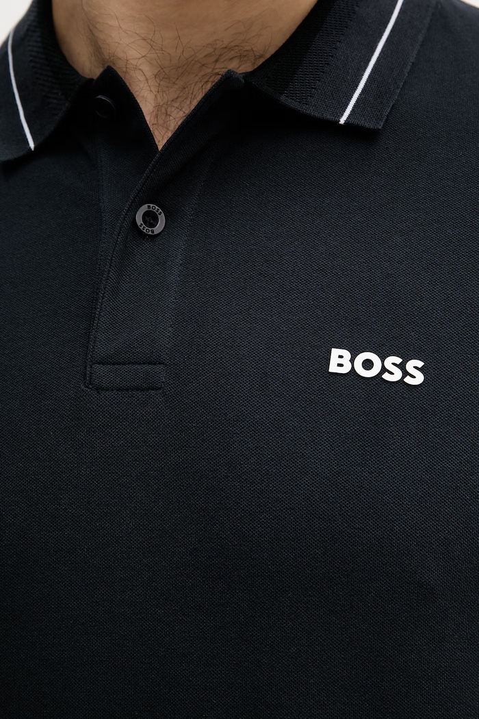 BOSS Green polo bărbați din bumbac cu elastan 50559369 bleumarin