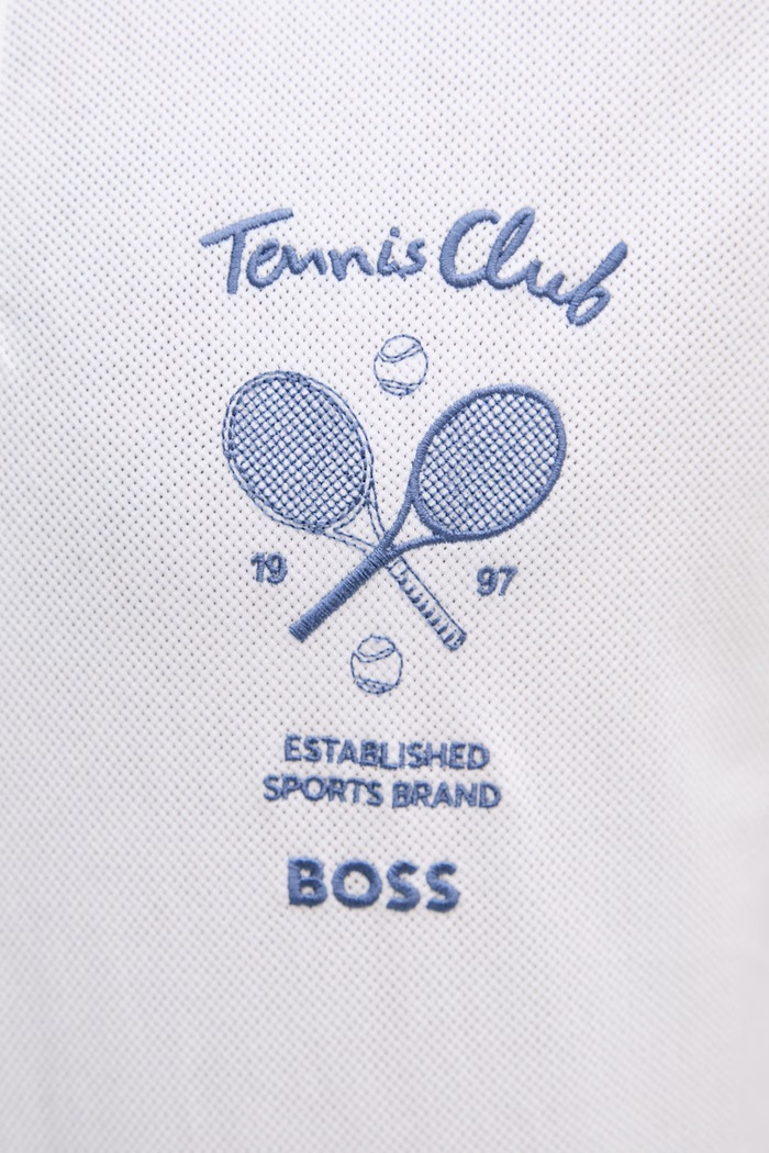 Bombažen polo BOSS Green 50559753 bela
