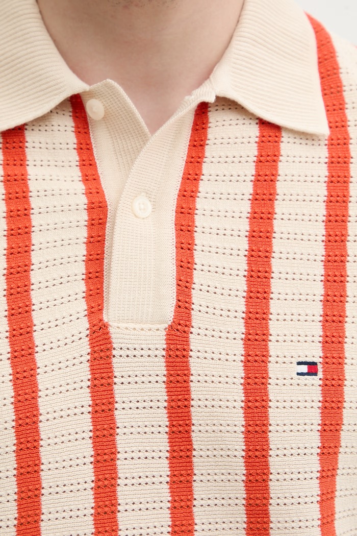 Tommy Hilfiger polo męskie bawełniane MW0MW42770 pomarańczowy