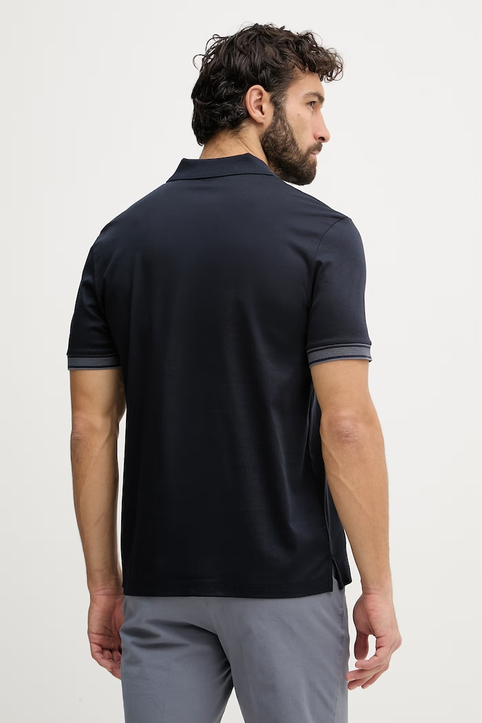 Oblačila BOSS moška bombažna polo majica Parlay 238 50559668 mornarsko modra