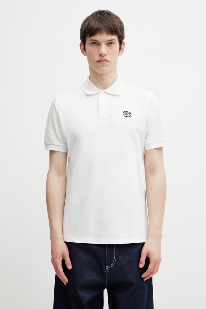 Kenzo GOTS KENZO WILD TIGER SLIM POL поло бавовняне чоловіче гладкий білий FG55PO1014PU
