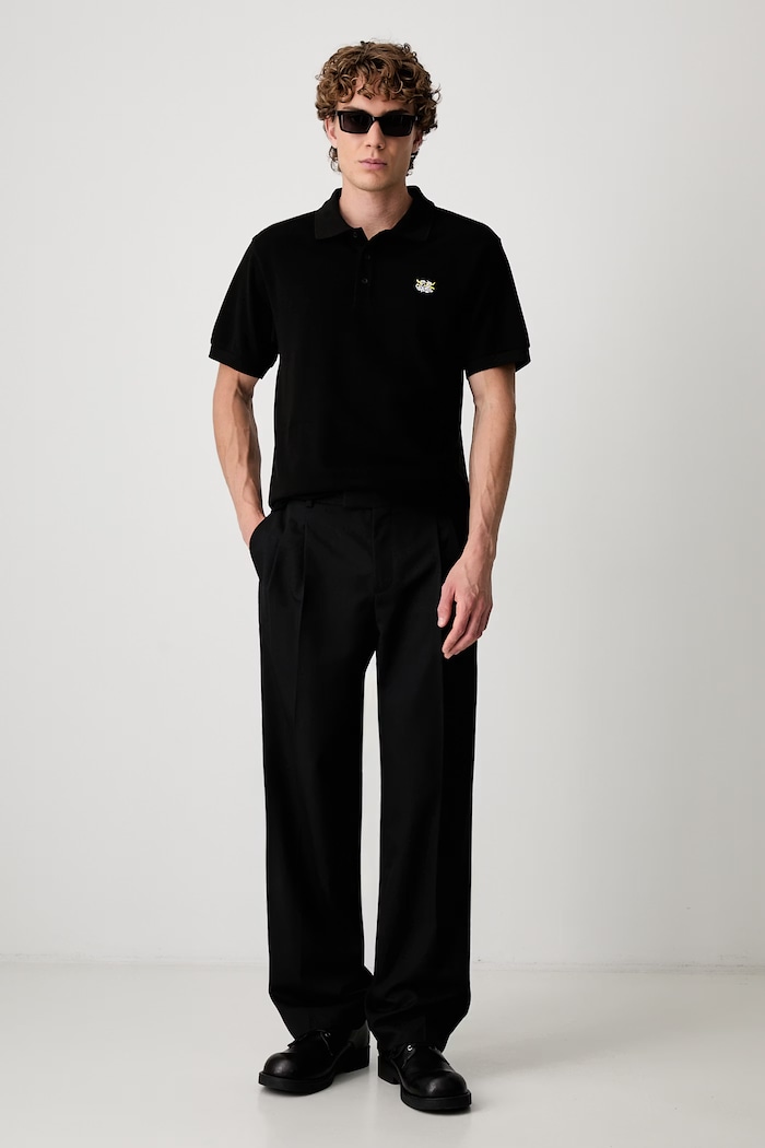 Kenzo GOTS KENZO WILD TIGER SLIM POL поло из хлопка для мужчин FG55PO1014PU чёрный SS26