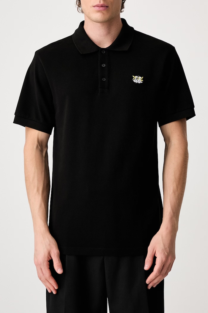 Kenzo GOTS KENZO WILD TIGER SLIM POL polo tričko bavlnené pánske FG55PO1014PU čierna