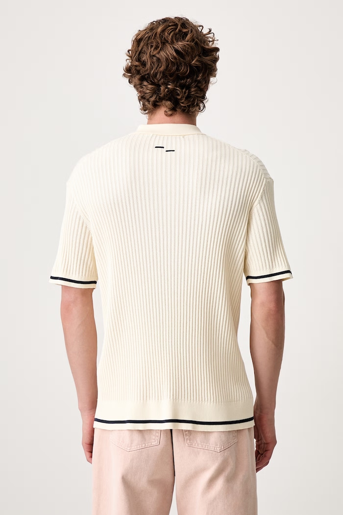 Odzież Filling Pieces Fine Knit polo bawełniane męskie 412670500302.214 beżowy