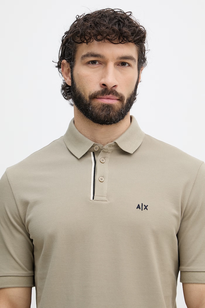 Armani Exchange polo tričko pánske bavlnené béžová XM002067.AF10366