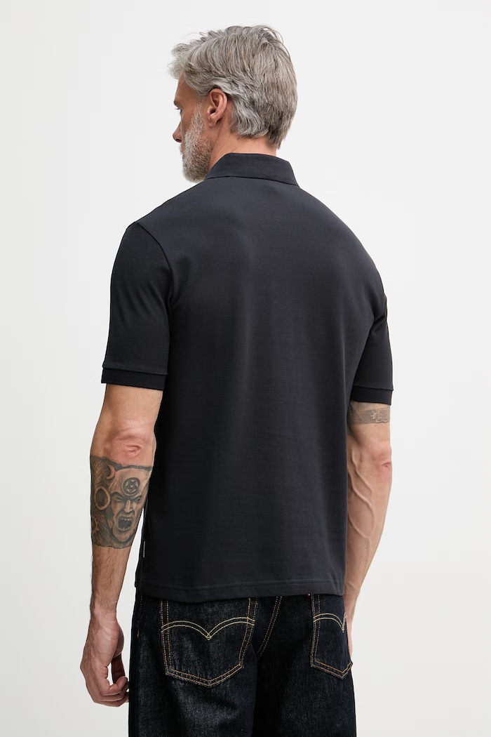 Armani Exchange polo pentru bărbați, din bumbac XM002067.AF10366 bleumarin SS26