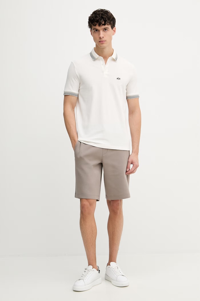 Armani Exchange polo majica moška bombažna XM002326.AF13026 bež SS26