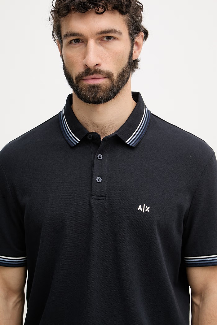 Armani Exchange polo pentru bărbați, din bumbac bleumarin XM002326.AF13026