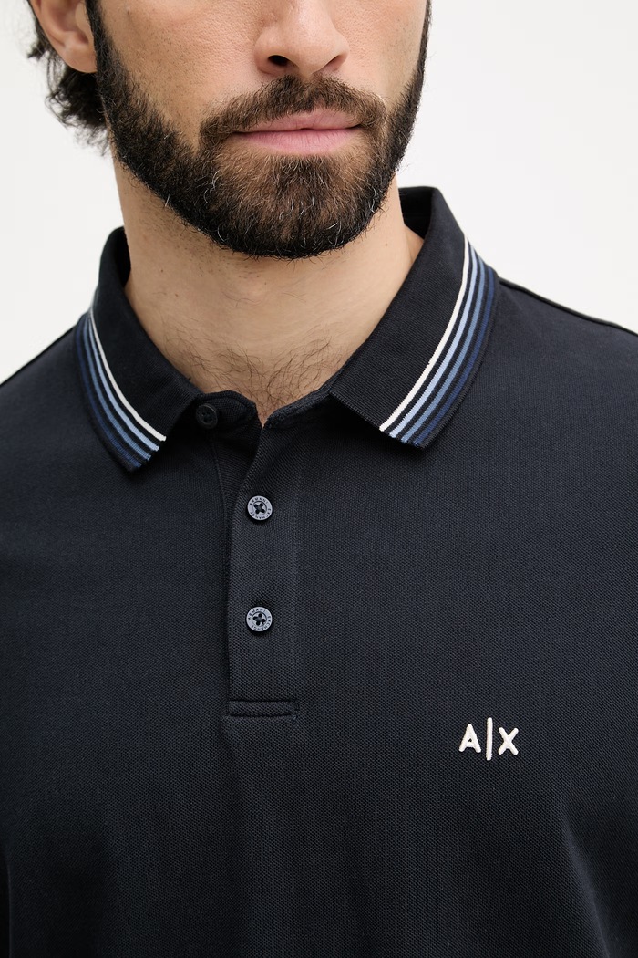 Armani Exchange polo pentru bărbați, din bumbac XM002326.AF13026 bleumarin