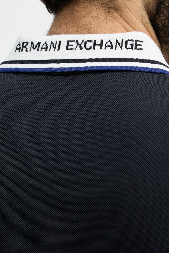 Pánske bavlnené polo tričko Armani Exchagne XM002350.AF10366 tmavomodrá